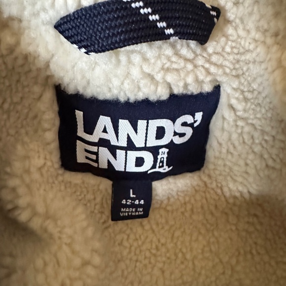 *LAND'S END* Men's Black Long Sleeve Lined Hooded Jacket Coat Size L (42-44) - Picture 6 of 7